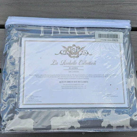 NEW in package La Rochelle Collection Queen Moose flannel sheet set - Picture 3 of 7